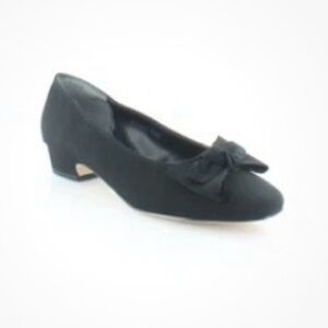 Rose petals by walking cradles DANI black shoes low pumps 7.5 bow grosgrain